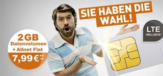2GB LTE Allnet Flat für 7,99€ ohne Datenautomatik