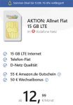 15 GB Klarmobil Vodafone LTE Allnet Flat für 12,99€ / Monat + 55€ Amazon Gutschein + 50€ für Rufnummernmitnahme