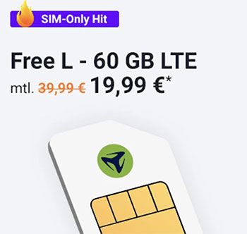 Mobilcom Debitel 60GB LTE o2 Allnet Flat Tarif für 19,99€