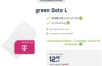 Freenet Telekom green Data L 10 GB für 12,99€