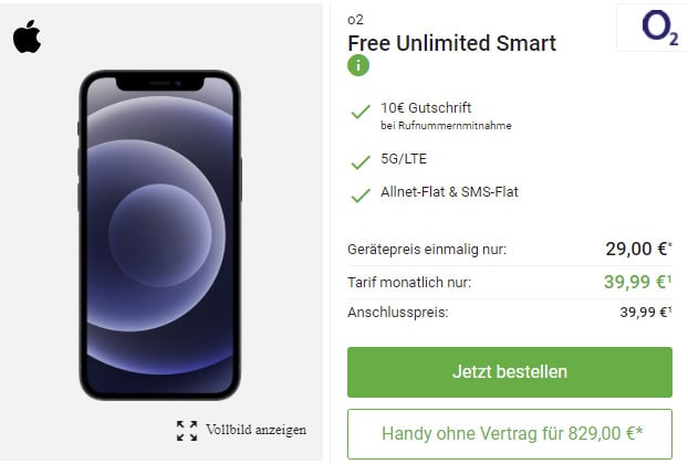 o2 Free Unlimited Smart (unbegrenztes Datenvolumen) ab 39,99€ mit Galaxy S21, iPhone 12 Mini, Xiaomi Mi 10T, Google Pixel 5 ab 4,95€ uvm.