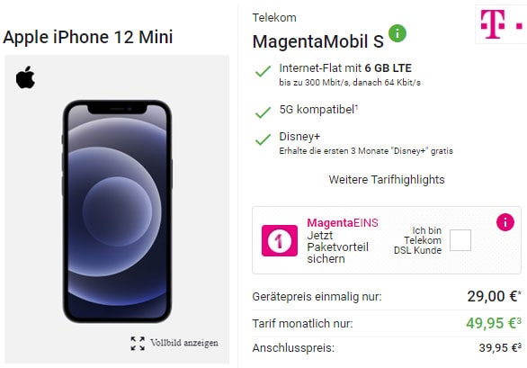 Telekom Magenta Mobil S (Young) ab 29,95€ mit iPhone 11, Google Pixel 5, Galaxy S21 (5G) ab 4,95€