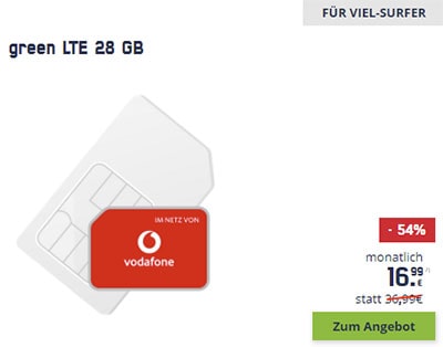 Mobilcom Black Week Dealz | Vodafone Flats: 15 GB für 12,99€ | 18 GB für 14,99€ | 28 GB für 16,99€ | 38 GB für 24,99€ | 58 GB 29,99€