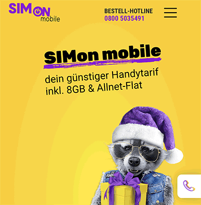 8 GB SIMon Mobile Flat ab 8,99€ / Monat im Vodafone Netz | ohne Laufzeit