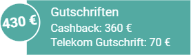 430 EUR Cashback Telekom