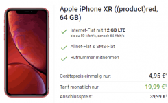 Apple iPhone Xr 64GB RED für 4,95€ mit 12 GB o2 Blue All-in M Tarif für 19,99€ | effektiv 1€ für den Vertrag