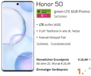 Honor 50 für 1€ mit 6 GB Mobilcom Debitel Green Telekom Tarif für 19,99€ | effektiv 4€ für den Vertrag