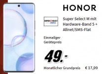 Honor 50 für 49€ mit 8 GB Super Select Tarif für 17,99€