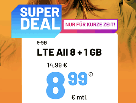 8 GB Allnet Flat für 8,99€ | 5 GB Flat für 5,99€