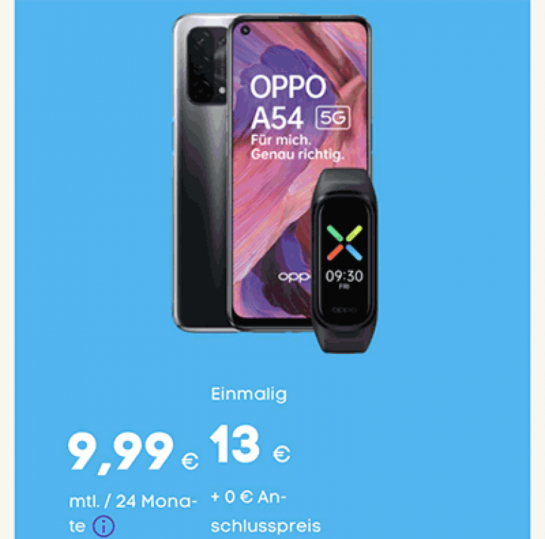 Blau Allnet L (4 GB LTE) ab 12,99€ mit Xiaomi Redmi Note 11, Samsung Galaxy A52s 5G, Oppo A54 5G ab 1€