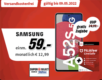 8 GB Super Select M ab 12,99€ mit Handy ab 1€ | TOP-Dealz: Honor 50 für 49€ | Galaxy A52s für 29€