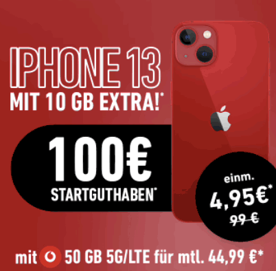 50 GB LTE Vodafone Smart XL ab 44,99€ mit iPhone 13 (Mini, Pro), Google Pixel 6 (Pro), Galaxy S22 ab 4,95€