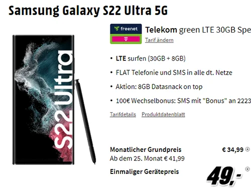 3 GB Freenet Telekom Tarif ab 12,99€ | TOP-Deal: Galaxy S20 FE 5G für 49€