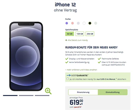 BESTPREIS: Apple iPhone 12 (64 GB) für 619€ ohne Vertrag