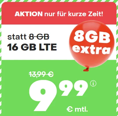 handyvertrag.de TOP SPARPREIS: 16 GB Flat für 9,99€