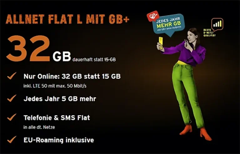 congstar Tarife und Angebote im Vergleich | TOP-Deal: 32 GB Allnet Flat für 27€