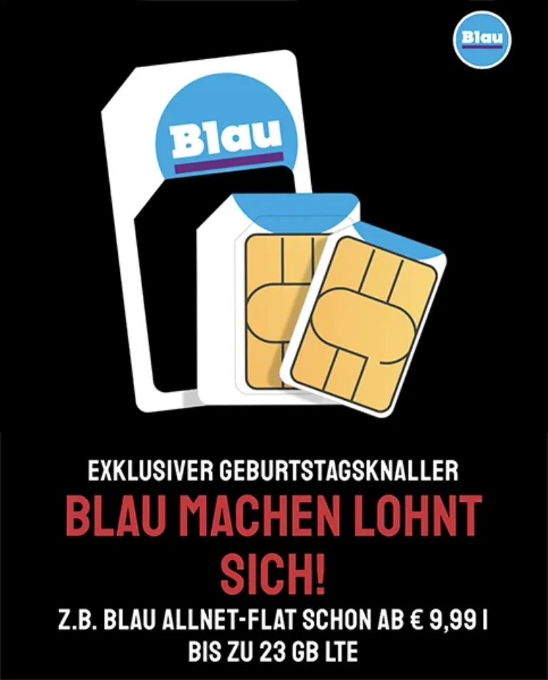 🎉 Top-Deal: Blau Allnet mit bis zu 23GB ab 9,99€!