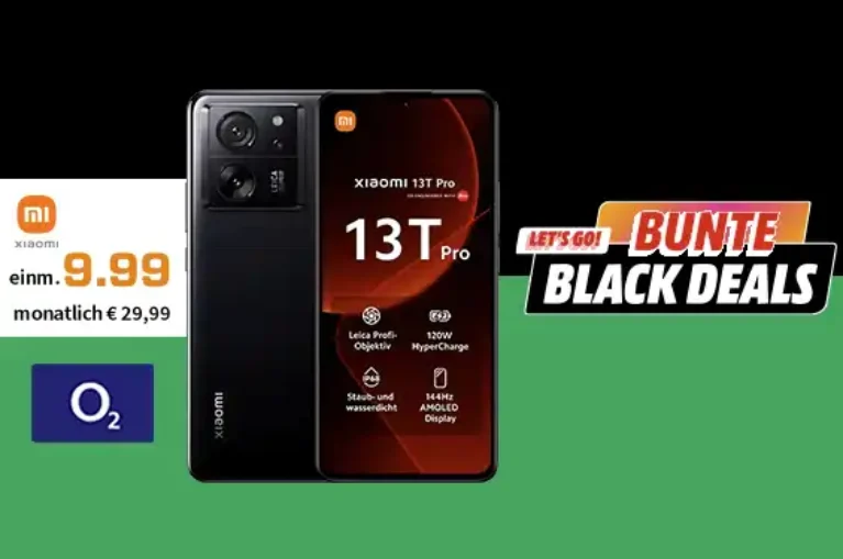 Xiaomi 13T Pro 1TB für 9,99€ mit 25 GB o2 für mtl. 29,99€ | eff. 0,69€ | mit MNP: -3,46€