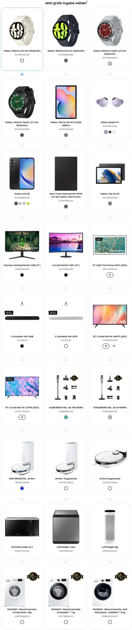 Samsung Black Weeks 2023 gratis Zugaben