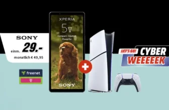 Sony Xperia 5 V + PS5 Lite ab 29€ mit Telekom / o2 Vertrag eff. gratis / ab 3,49€