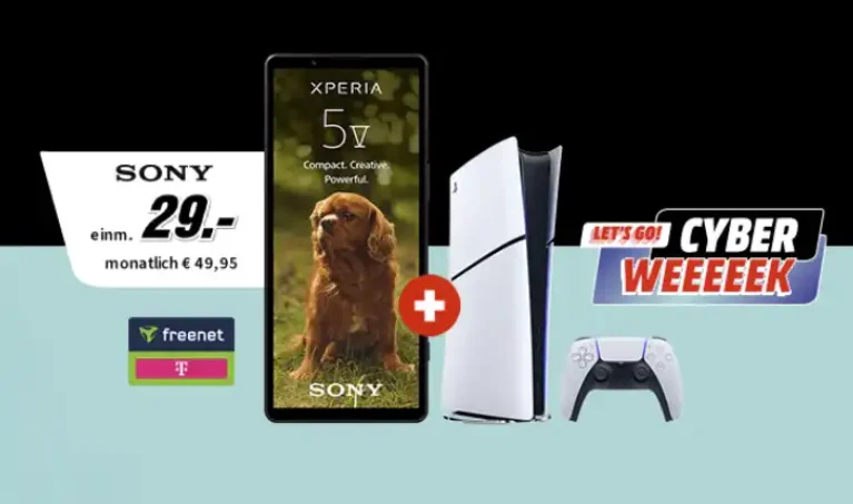 Sony Xperia 5 V + PS5 Lite ab 29€ mit Telekom / o2 Vertrag eff. gratis / ab 3,49€