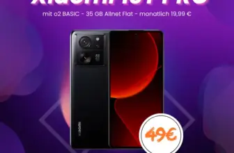 Xiaomi 13T Pro für 49 EUR mit o2 Basic 35 GB, effektiv -1,26 EUR