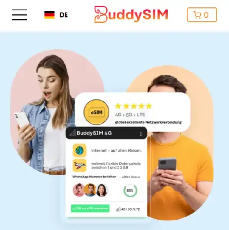 BuddySIM: die eSIM für Reisen auf der ganzen Welt