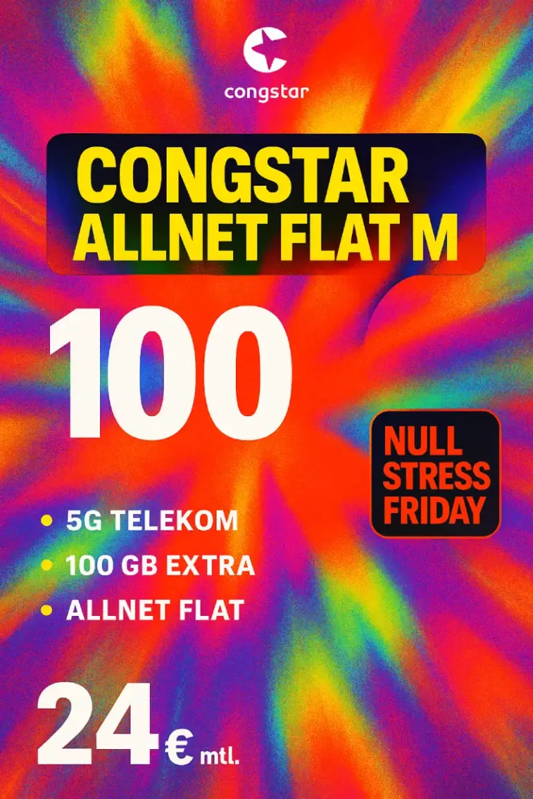 congstar Black Week mit 100 GB extra 🚀 Telekom-Netz