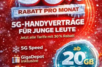 Vodafone GigaMobil Young: 5G ab 10,99€ mit 30% Rabatt