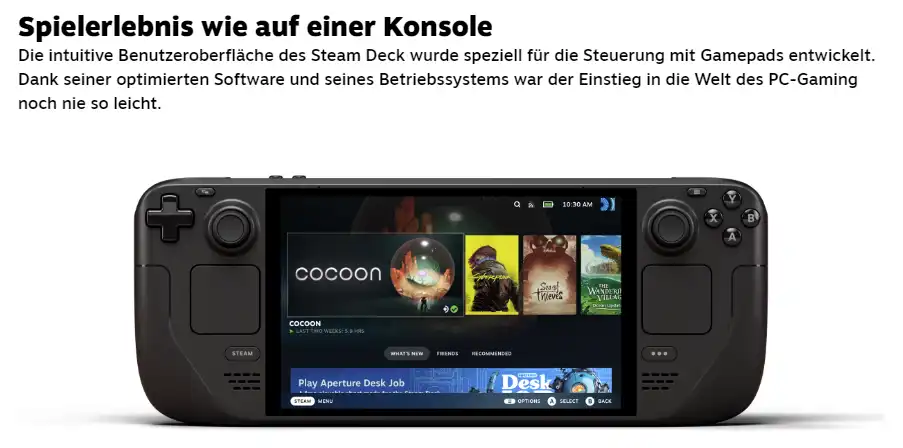 Steam Deck: Spielen wie auf einer Konsole