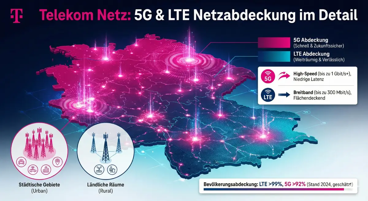 📶 Telekom Netzabdeckung: 5G, LTE & Netztest 2025