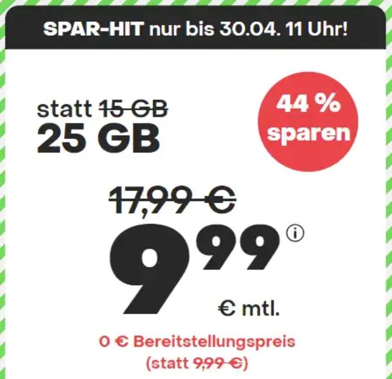 7 GB Flat für 5,99 € | 17 GB Flat für 7,99 € | 25 GB Flat für 9,99 € | 50 GB Flat für 19,99 € - handyvertrag.de TOP PREIS