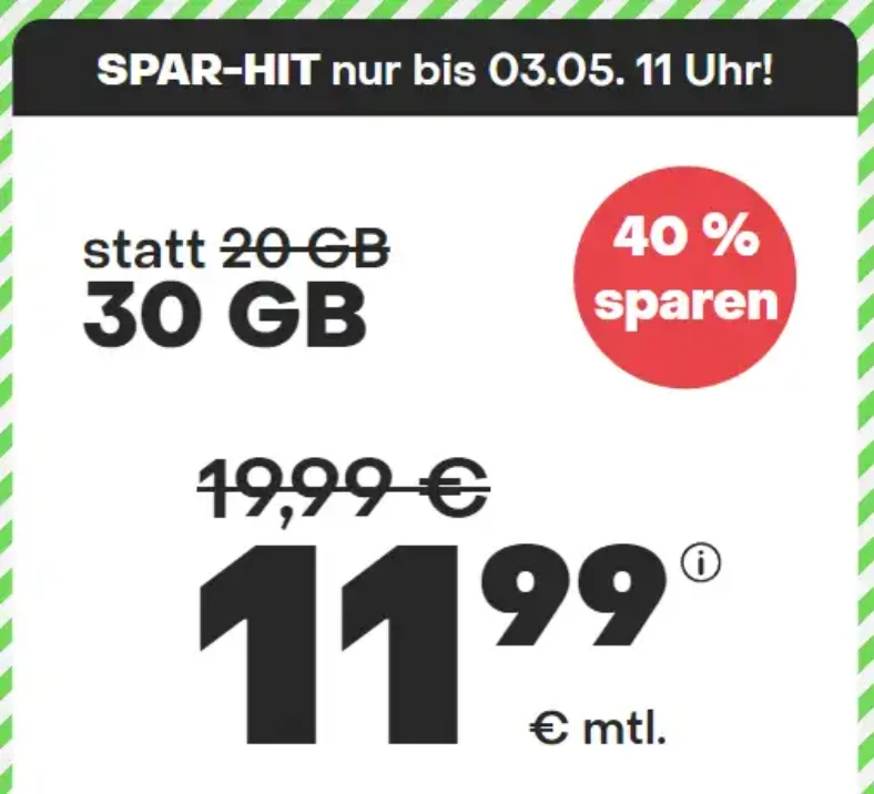 7 GB Flat für 5,99 € | 17 GB Flat für 7,99 € | 25 GB Flat für 9,99 € | 70 GB Flat für 24,99 € - handyvertrag.de TOP PREIS
