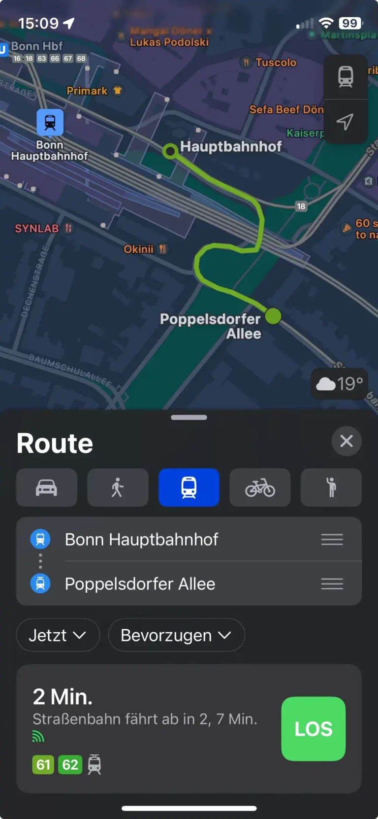 Apple Karten: Echtzeit-ÖPNV für Bonn und Köln