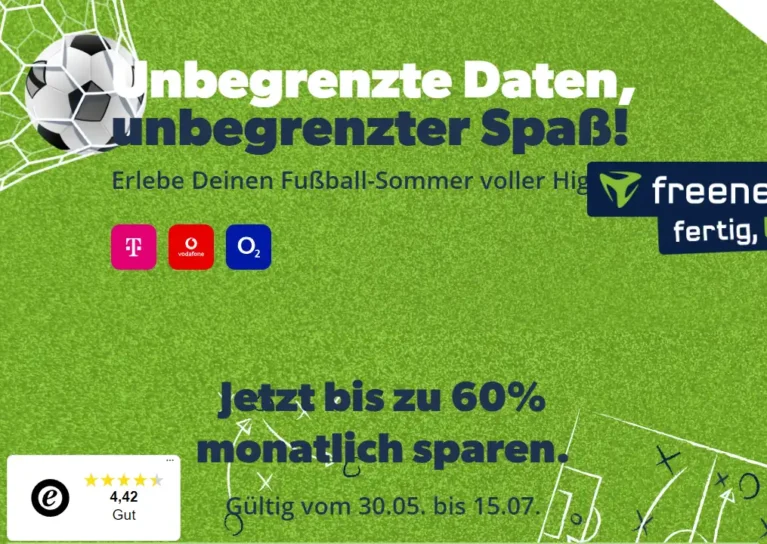 freenet EM Tarife - Unbegrenzte Daten ab 24,99 €