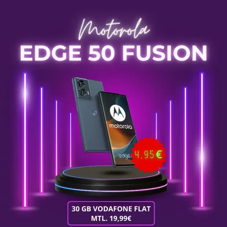 Motorola EDGE 50 Fusion für 4,95€ mit 30 GB Flat für eff. 5,24€