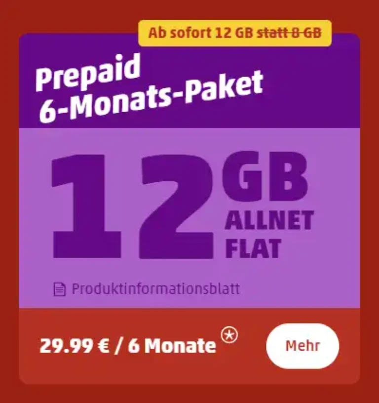 Prepaid 6-Monats-Paket