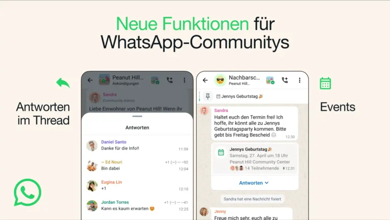 WhatsApp Community-Funktionen: Events & mehr Interaktion