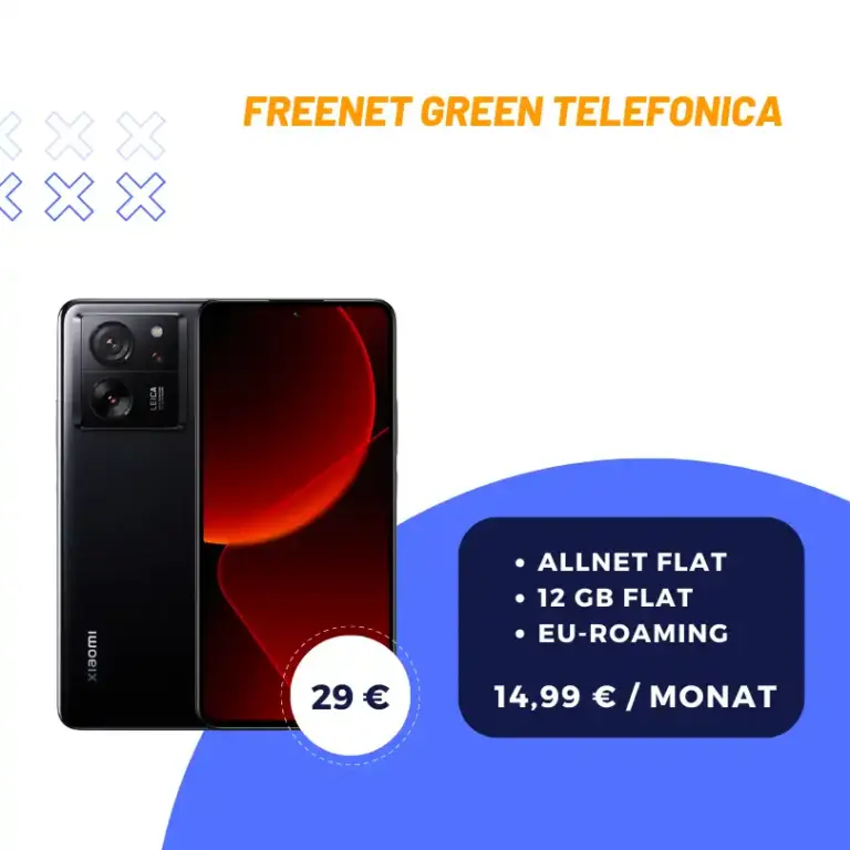 Xiaomi 13T für 29€ + freenet green 12 GB (-0,02€ mtl.)