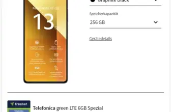 Xiaomi Redmi Note 13 5G 256GB für 7€ + 6 GB freenet eff. 0,82€