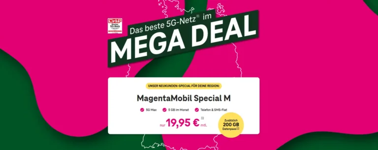 Telekom Mega Deal: 200 GB Extra-Datenvolumen für 19,95 €/Monat