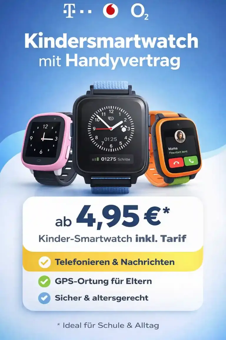 ⌚ Kinder-Smartwatch mit Vertrag ab 4,33€ | Vergleich