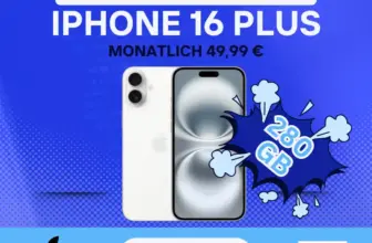 iPhone 16 Plus 128GB für 29,95€ mit 280 GB o2 XL Tarif