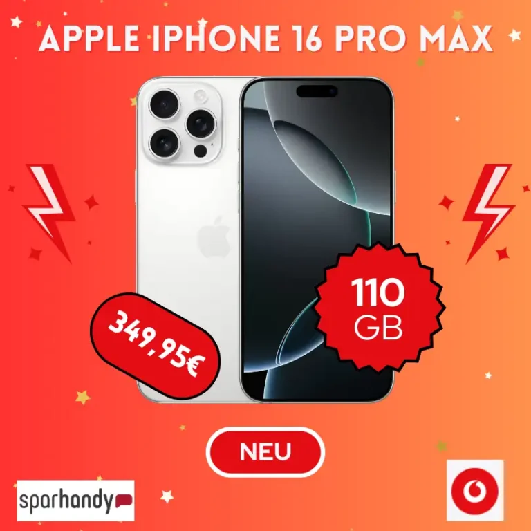 iPhone 16 Pro Max für 349,95 € mit Vodafone 110 GB
