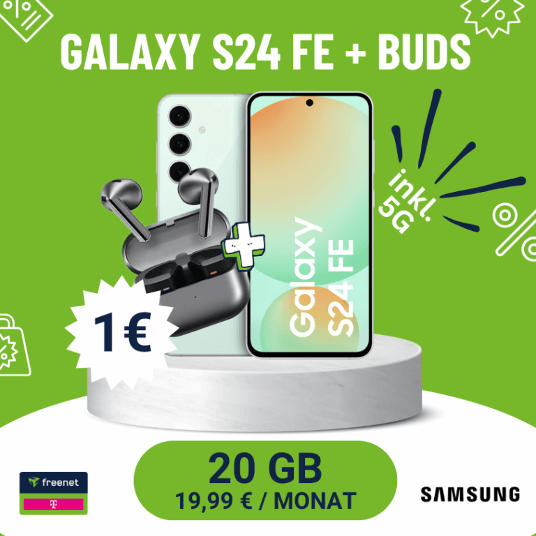 📱 Galaxy S24 FE: 20GB Telekom für 19,99€, -3,85€ eff. 🔥