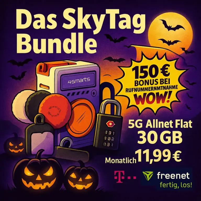 30GB freenet Telekom + SkyTag Bundle 11,99€ – eff. 0,49€