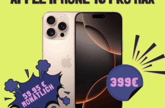 Apple iPhone 16 Pro Max für 399 € mit 80 GB Telekom 5G eff. 16€