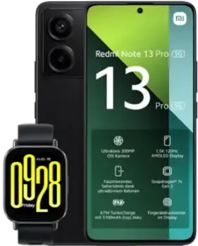 Xiaomi Redmi Note 13 Pro 5G 512 GB mit Redmi Watch 5 Active für 1.00 EUR mit o2 Mobile XL Junge Leute 300 GB