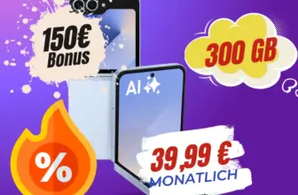 Galaxy Z Flip6 + o2 300GB: 3,36€ effektiv + 150€ Bonus 📱