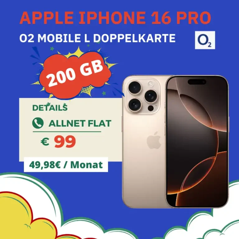 iPhone 16 Pro + 200 GB 5G für eff. 11,40€ mtl 🛍️